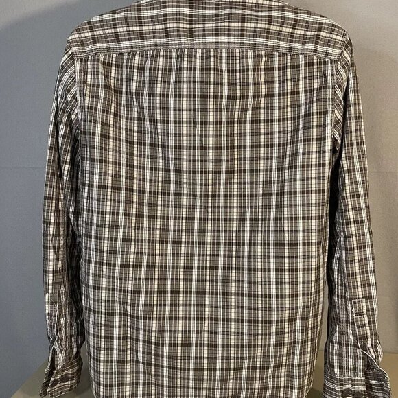 Eddie Bauer Men's Classic Button Down Shirt Sz LT West Coast Brown Plaid Cotton - Picture 3 of 5